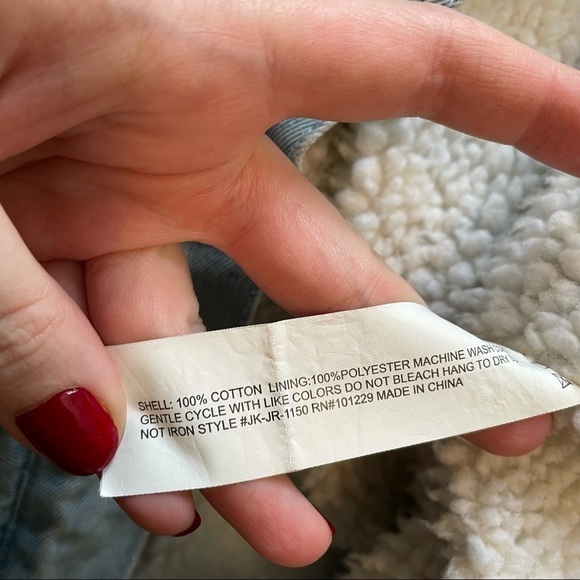 Vintage Blue Jean Denim & Sherpa Jacket Ashley Vintage Charm coat large - Picture 5 of 6